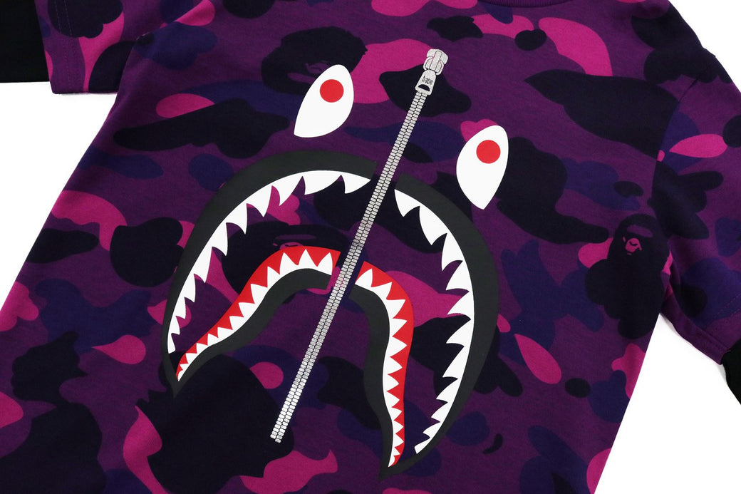 COLOR CAMO SHARK LAYERED L S TEE bape