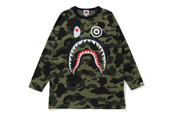 1ST CAMO SHARK 3/4 SLEEVE TEE | bape.com