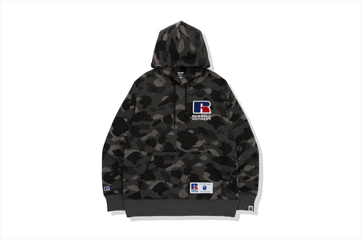 【 BAPE X RUSSELL 】 COLOR CAMO COLLEGE PULLOVER HOODIE