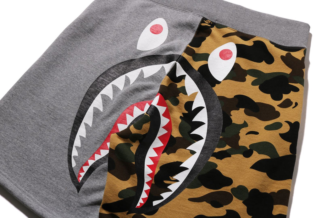 1ST CAMO BACK SHARK SWEAT SHORTS | bape.com