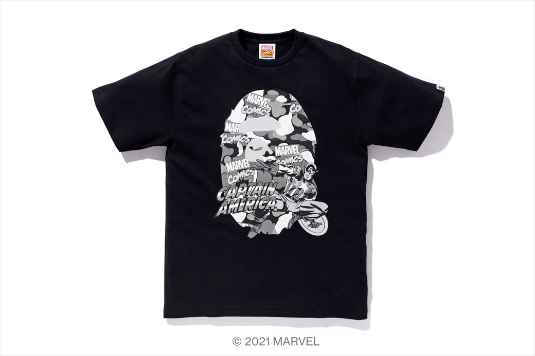 BAPE X MARVEL CAMO CAPTAIN AMERICA EX TEE