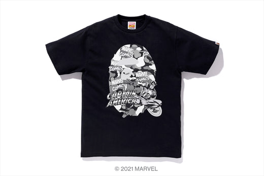 【 BAPE X MARVEL 】CAMO CAPTAIN AMERICA EX TEE