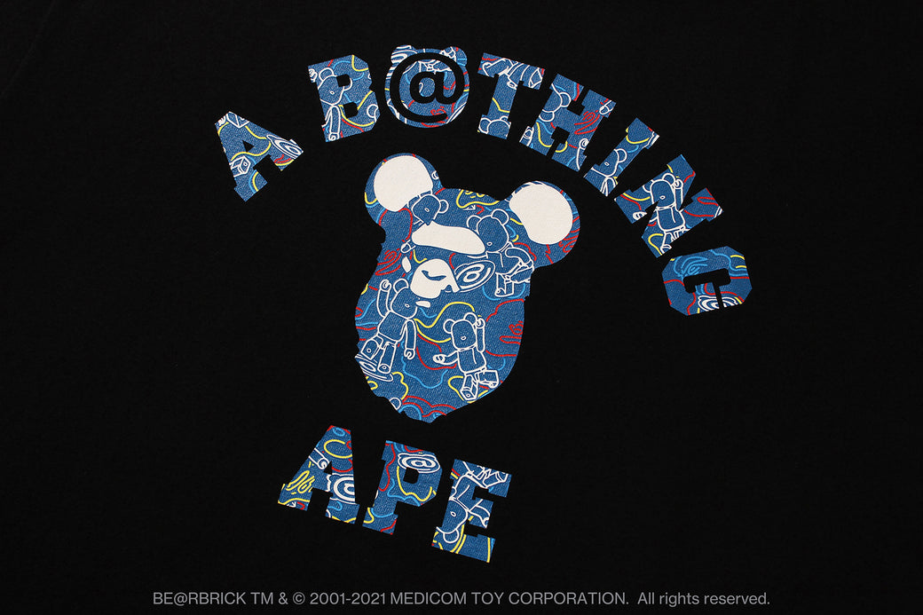 【 BAPE X MEDICOM TOY 】BE@RBRICK CAMO BE@R COLLEGE TEE