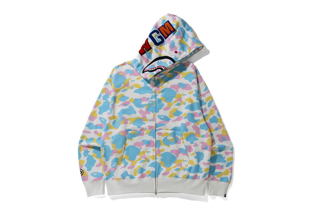 Multi camo shark full zip hoodie hotsell