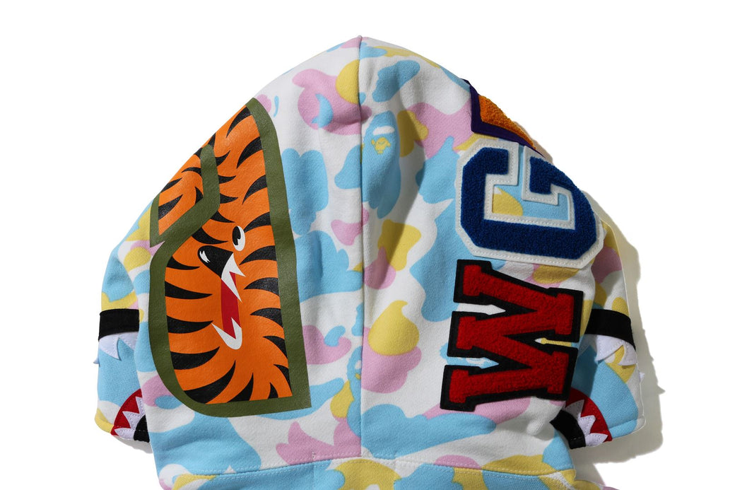 Bape multi camo shark full zip hoodie best sale