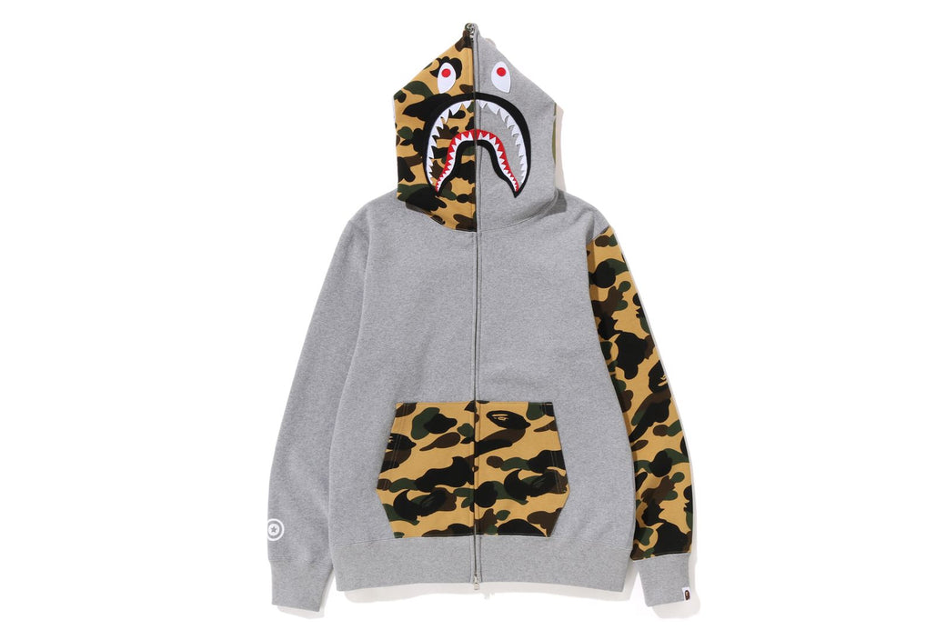 Bape full zip camo shark hoodie best sale