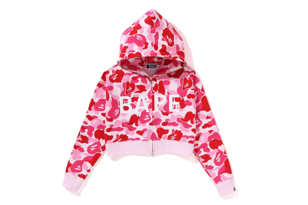 BIG ABC CAMO CROPPED FULL ZIP HOODIE