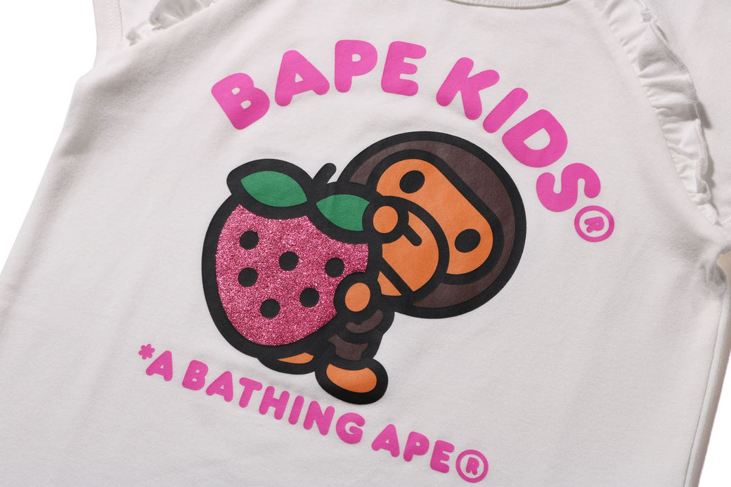 STRAWBERRY MILO FRILL TEE | bape.com