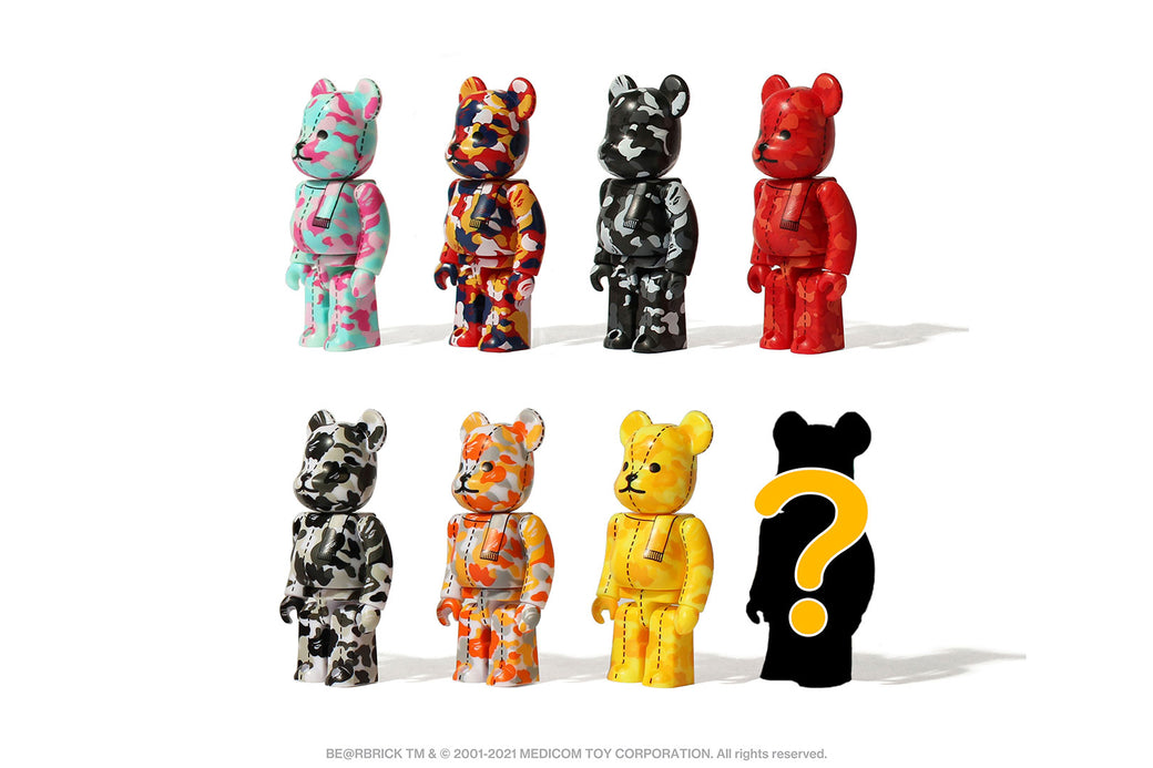 カモフラグリーンブルーブラックBE@RBRICK 100%  A BATHING APE ベアブリック　セット